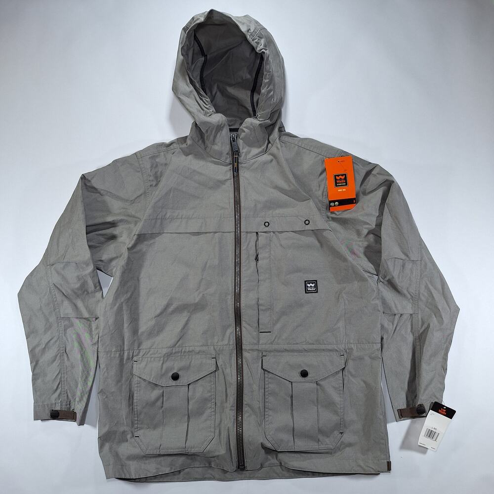 NWT Walls Jacket Mens Large Gray Pinewood Workwear Full Zip Hooded Wind Proof